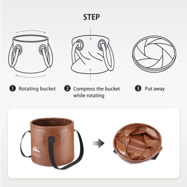 FLEX BUCKET - Foldable Waterproof Round Camping Bucket - Image 5