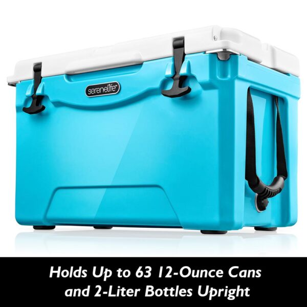 Portable Cooler Box - Holds Up To 63 Cans, Keeps Ice Up To 5 Days, Heavy-Duty 75-Quart (Blue) - Image 3