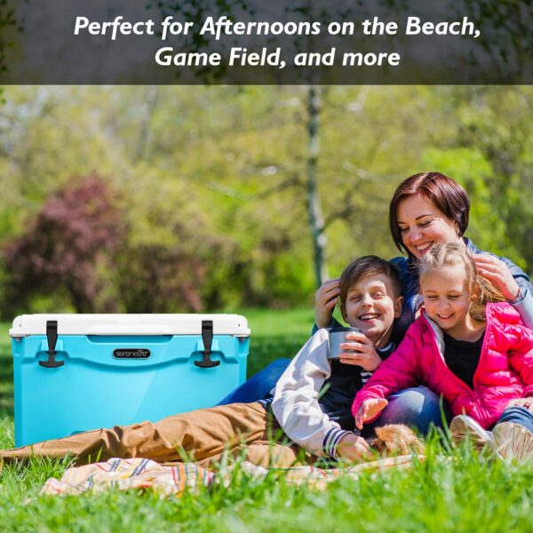 Portable Cooler Box - Holds Up To 63 Cans, Keeps Ice Up To 5 Days, Heavy-Duty 75-Quart (Blue) - Image 6