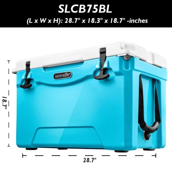 Portable Cooler Box - Holds Up To 63 Cans, Keeps Ice Up To 5 Days, Heavy-Duty 75-Quart (Blue) - Image 7