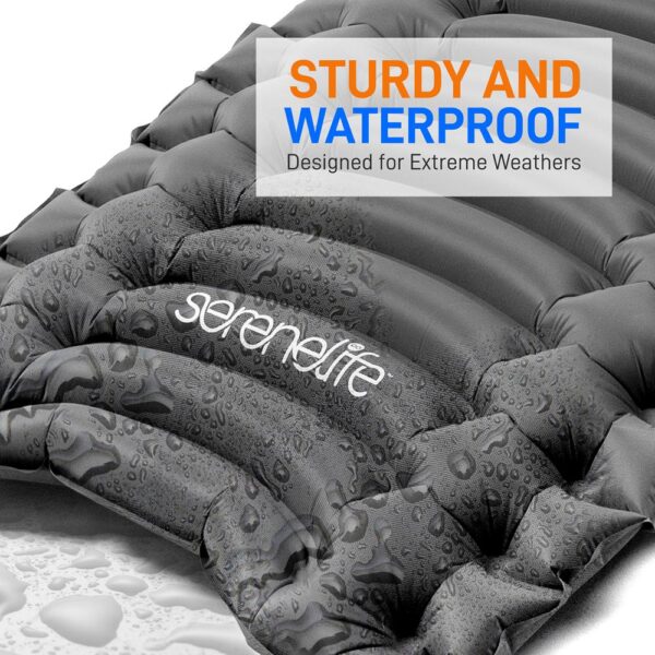 Ultralight Sleeping Pad + Carrying Bag - Lightweight, Self Inflating & Compact Sleeping Mat For Backpacking, Hiking Air Mattress (Gray) - Image 6