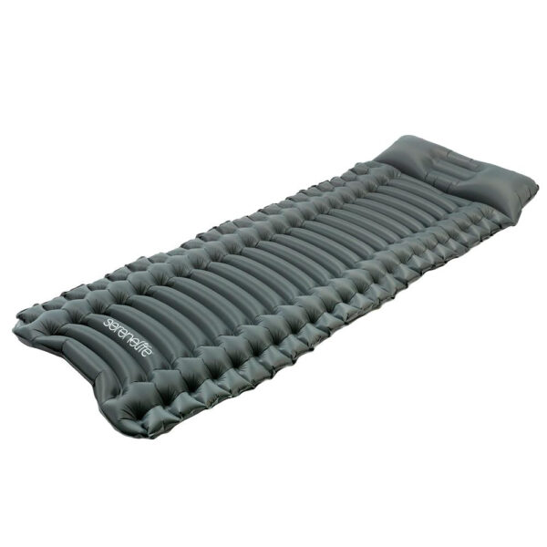 Ultralight Sleeping Pad + Carrying Bag - Lightweight, Self Inflating & Compact Sleeping Mat For Backpacking, Hiking Air Mattress (Gray)