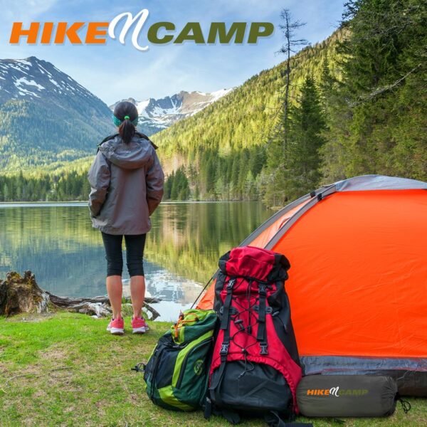 Ultralight Sleeping Pad + Carrying Bag - Lightweight, Self Inflating & Compact Sleeping Mat For Backpacking, Hiking Air Mattress (Gray) - Image 8
