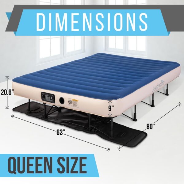 Premium Raised Airbed With Frame And Built-In Power Inflating Pump (Queen) - Image 2