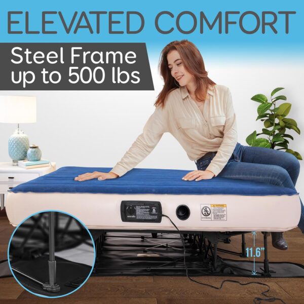 Premium Raised Airbed With Frame And Built-In Power Inflating Pump (Queen) - Image 7
