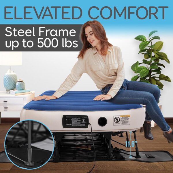 Premium Raised Airbed With Frame And Built-In Power Inflating Pump (Twin) - Image 7