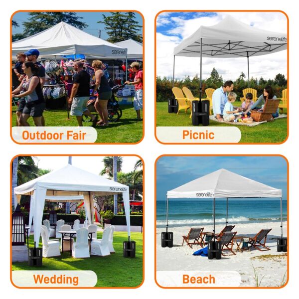 Pop Up Tent Commercial Instant Shelter - Waterproof Polyester Tent With Portable Wheeled Carry Bag And Sand Bag, 10 X 10 Ft. (White) - Image 5