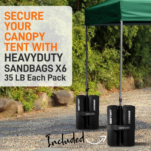 Pop Up Tent Commercial Instant Shelter - Waterproof Polyester Tent With Portable Wheeled Carry Bag And Sand Bag, 10 X 15 Ft. (Forest Green) - Image 4