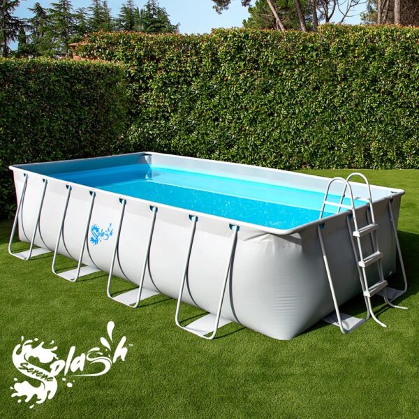 Rectangular Metal Frame Pool Set - Above Ground Swimming Pool, Fast Setup And Durable, Garden Backyard Lawn And Courtyard - Image 8
