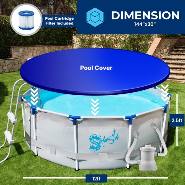 Round Metal Frame Pool Set - Above Ground Swimming Pool, Fast Setup And Durable, Garden Backyard Lawn And Courtyard - Image 3