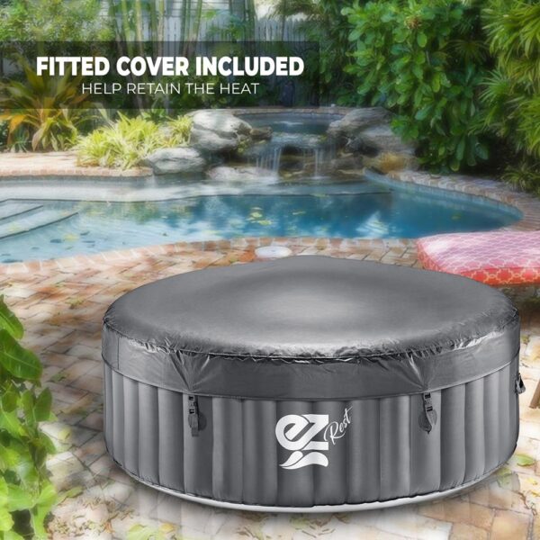4-Seat Round Inflatable Pool Spa - Portable Hot Tub Spa With Light And  Remote Control - Image 3
