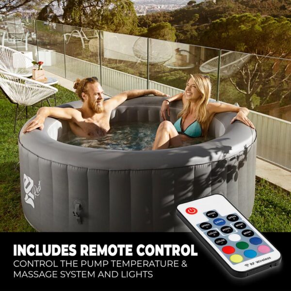 4-Seat Round Inflatable Pool Spa - Portable Hot Tub Spa With Light And  Remote Control - Image 4