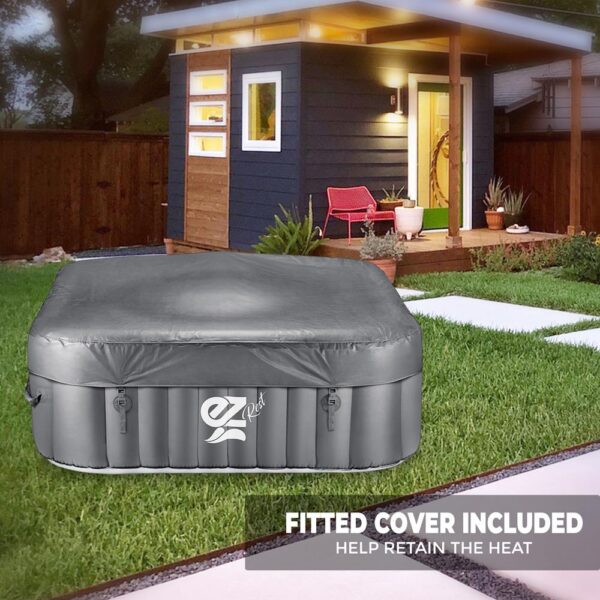 4-Seat Square Inflatable Pool Spa - Portable Hot Tub Spa With Light And  Remote Control - Image 3
