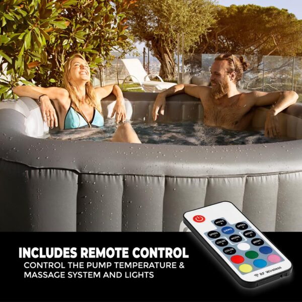 4-Seat Square Inflatable Pool Spa - Portable Hot Tub Spa With Light And  Remote Control - Image 4