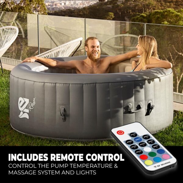 6-Seat Round Inflatable Pool Spa - Portable Hot Tub Spa With Light And  Remote Control - Image 4