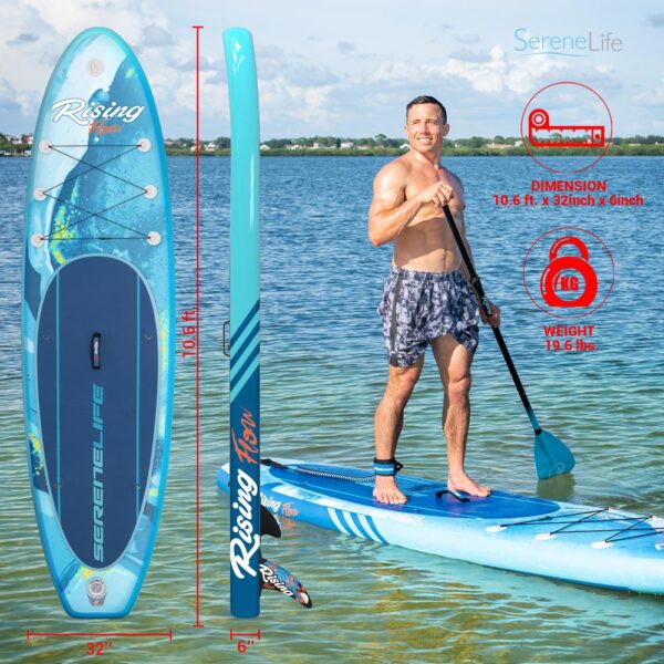 Rising Flow Paddleboard Sup - Stand Up Water Paddle-Board W/ Waterproof Mobile Phone Case (10?? 6??) - Image 2