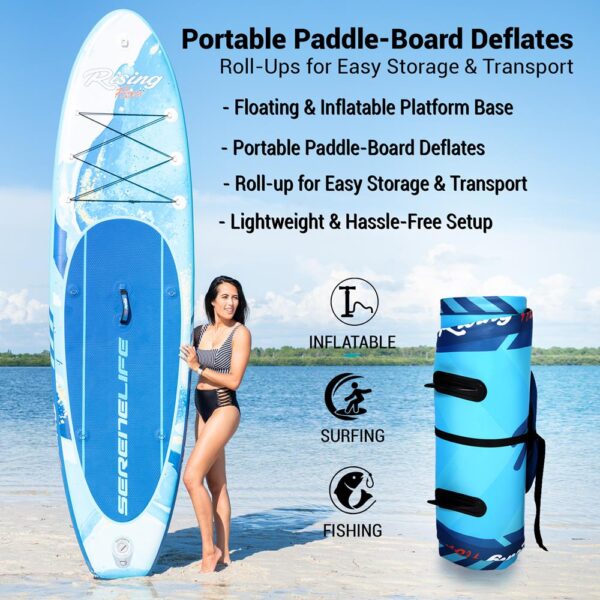 Rising Flow Paddleboard Sup - Stand Up Water Paddle-Board W/ Waterproof Mobile Phone Case (10?? 6??) - Image 4