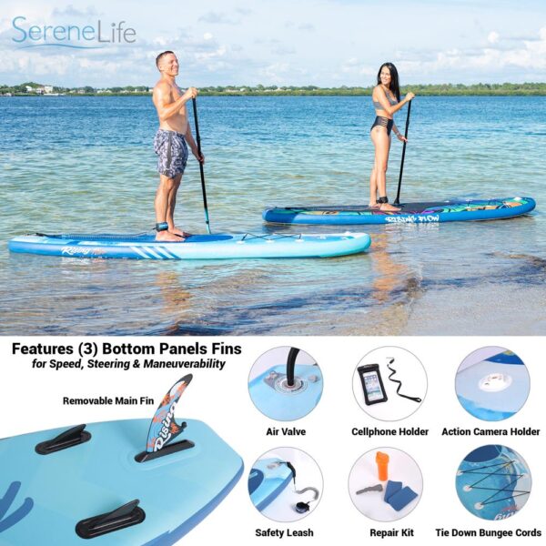 Rising Flow Paddleboard Sup - Stand Up Water Paddle-Board W/ Waterproof Mobile Phone Case (10?? 6??) - Image 7