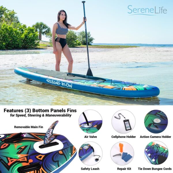 Rising Flow Paddleboard Sup - Stand Up Water Paddle-Board W/ Waterproof Mobile Phone Case (10??6??) - Image 7
