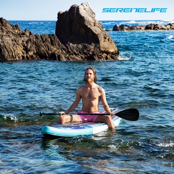 Rising Flow Inflatable Paddleboard Isup - Stand Up Water Paddle-Board W/ Accessories (Space Blue) - Image 8