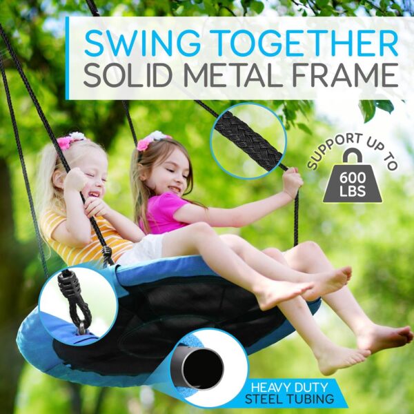 Flying Fun Toy Swing - Indoor/Outdoor Hanging Rope Swinging Seat Spinner (Blue) - Image 2