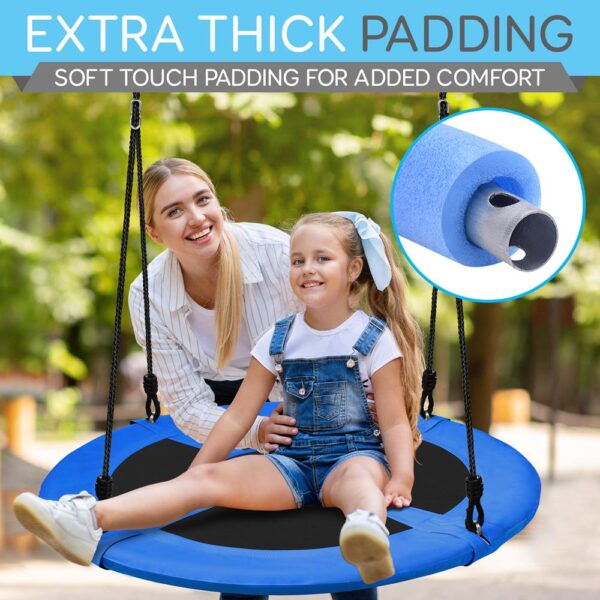 Flying Fun Toy Swing - Indoor/Outdoor Hanging Rope Swinging Seat Spinner (Blue) - Image 4