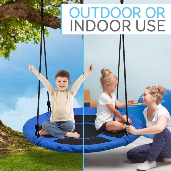 Flying Fun Toy Swing - Indoor/Outdoor Hanging Rope Swinging Seat Spinner (Blue) - Image 7