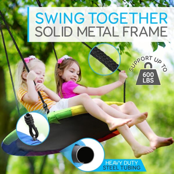 Flying Fun Toy Swing - Indoor/Outdoor Hanging Rope Swinging Seat Spinner (Rainbow) - Image 3
