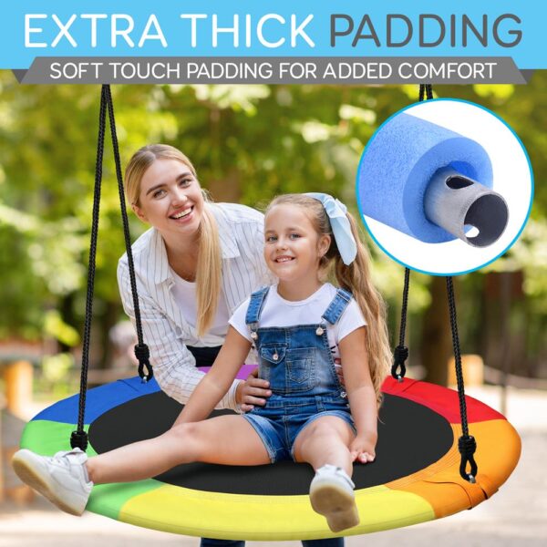 Flying Fun Toy Swing - Indoor/Outdoor Hanging Rope Swinging Seat Spinner (Rainbow) - Image 4