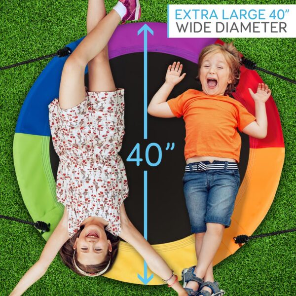 Flying Fun Toy Swing - Indoor/Outdoor Hanging Rope Swinging Seat Spinner (Rainbow) - Image 5