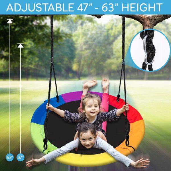 Flying Fun Toy Swing - Indoor/Outdoor Hanging Rope Swinging Seat Spinner (Rainbow) - Image 6
