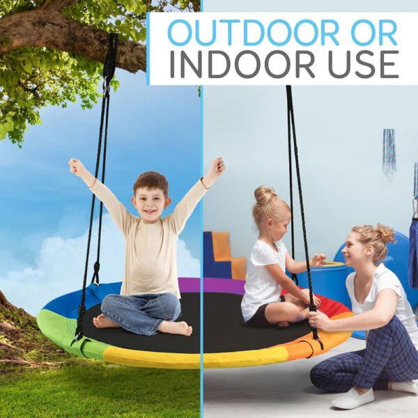 Flying Fun Toy Swing - Indoor/Outdoor Hanging Rope Swinging Seat Spinner (Rainbow) - Image 7