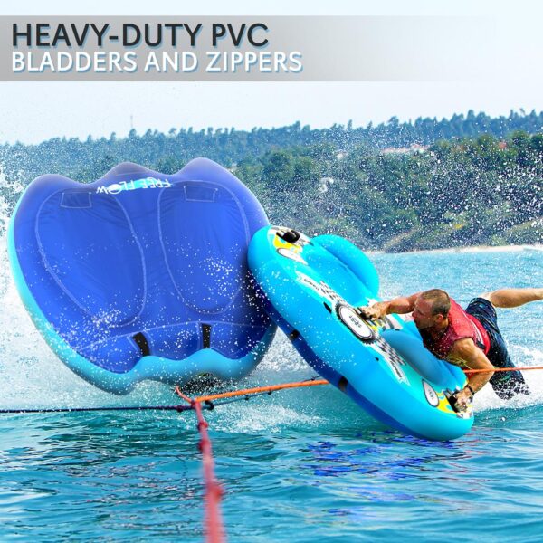 Watersports Towable Booster Tube - Sports Towable Wild Wing Front Tow Point Inflatable Raft, Made Of 420D Nylon With Pu Coating, Towable Tube With Room For One Or Two Riders - Image 3