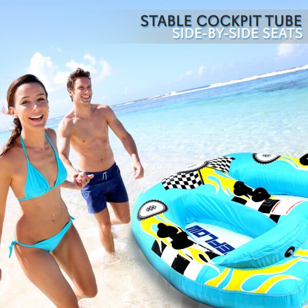 Watersports Towable Booster Tube - Sports Towable Wild Wing Front Tow Point Inflatable Raft, Made Of 420D Nylon With Pu Coating, Towable Tube With Room For One Or Two Riders - Image 6