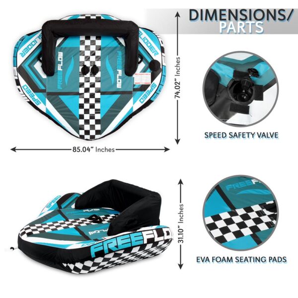 Heavy-Duty Inflatable Towable Booster Tube - Sports Towable Front Tow Point Inflatable Raft, Heavy Gauge & Durable Build, Inflatable Float Tube - Image 2